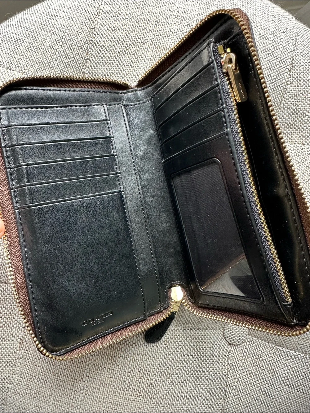 Coach Signature Zip Around Wallet - Picture 3 of 4